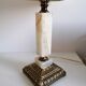 Bronze and alabaster foot lamp vintage art deco style