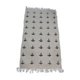 White and black Berber carpet 107x60cm