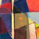 Oil on Swedish panel – 'Geometric Composition' by Stellan Widholm – Signed – vintage and framed – 35 × 32 × 5 cm