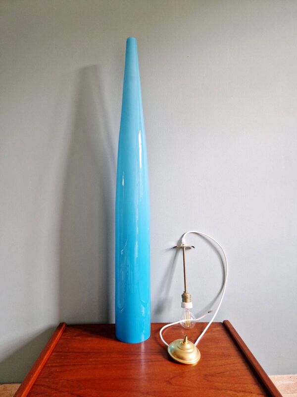 Suspension XXL en verre de Murano bleu, Alessandro Pianon,Vistosi,1960