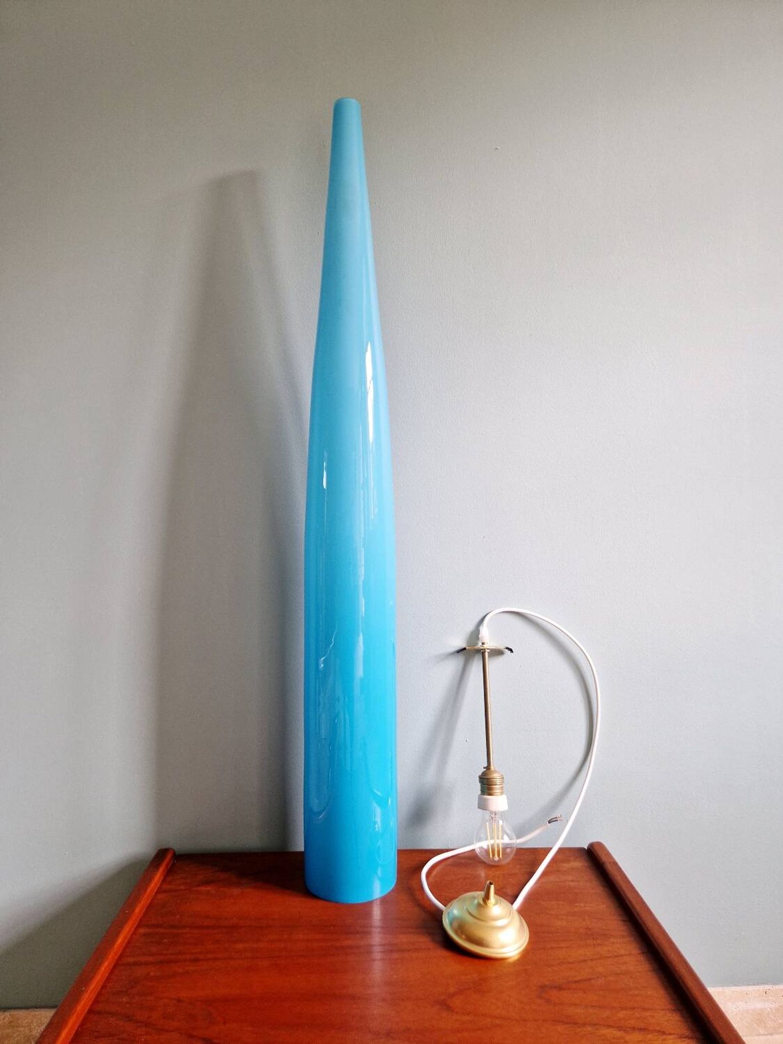 XXL Murano glass suspension in blue, Alessandro Pianon, Vistosi, 1960