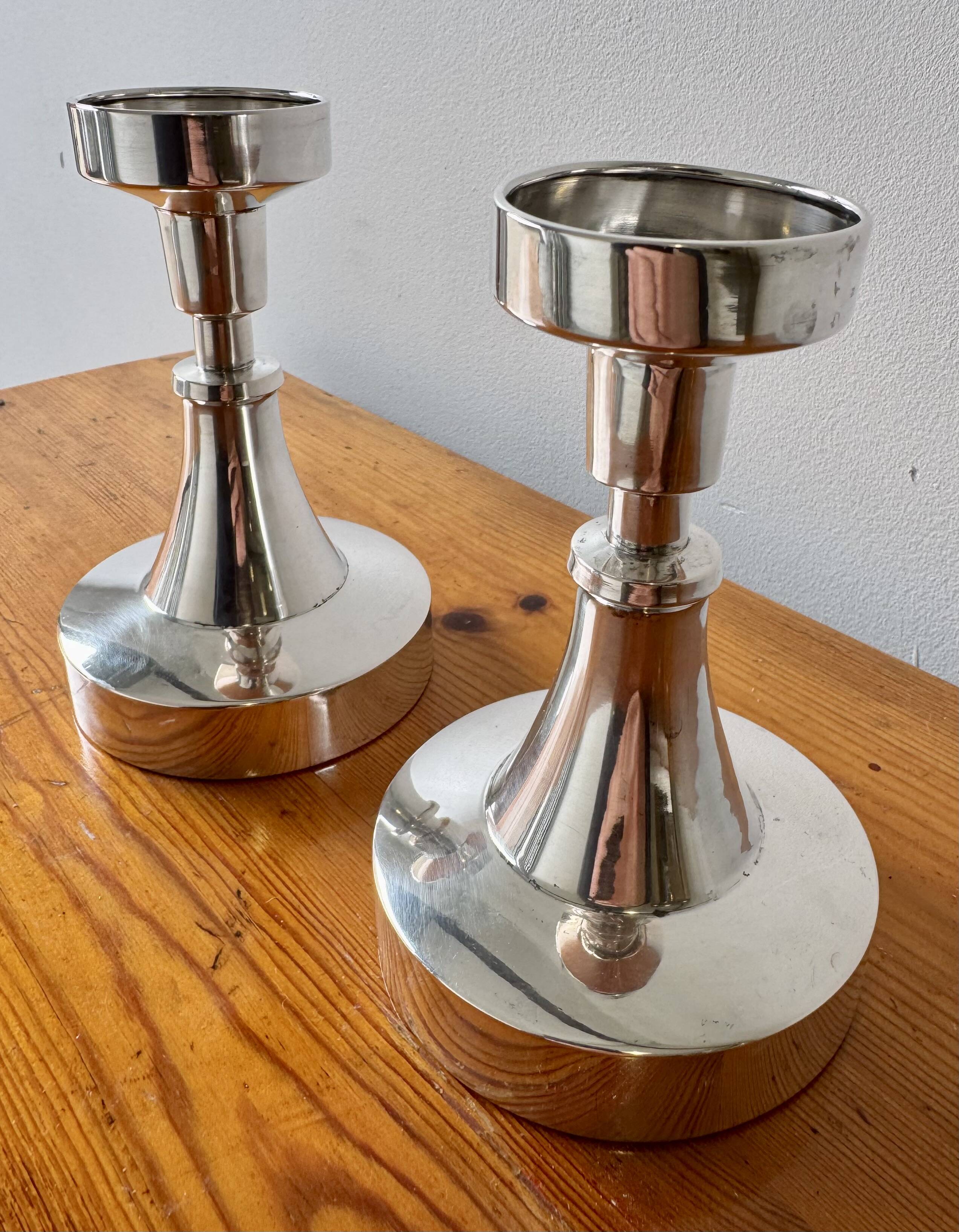 Vintage Pair of Silver Candlesticks by Löfman