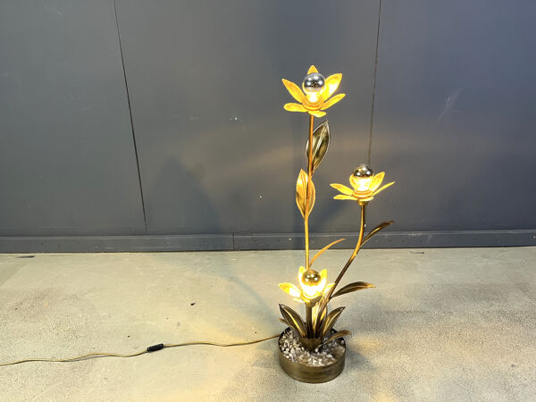 Lampadaire lotus Maison Jansen, années 1970