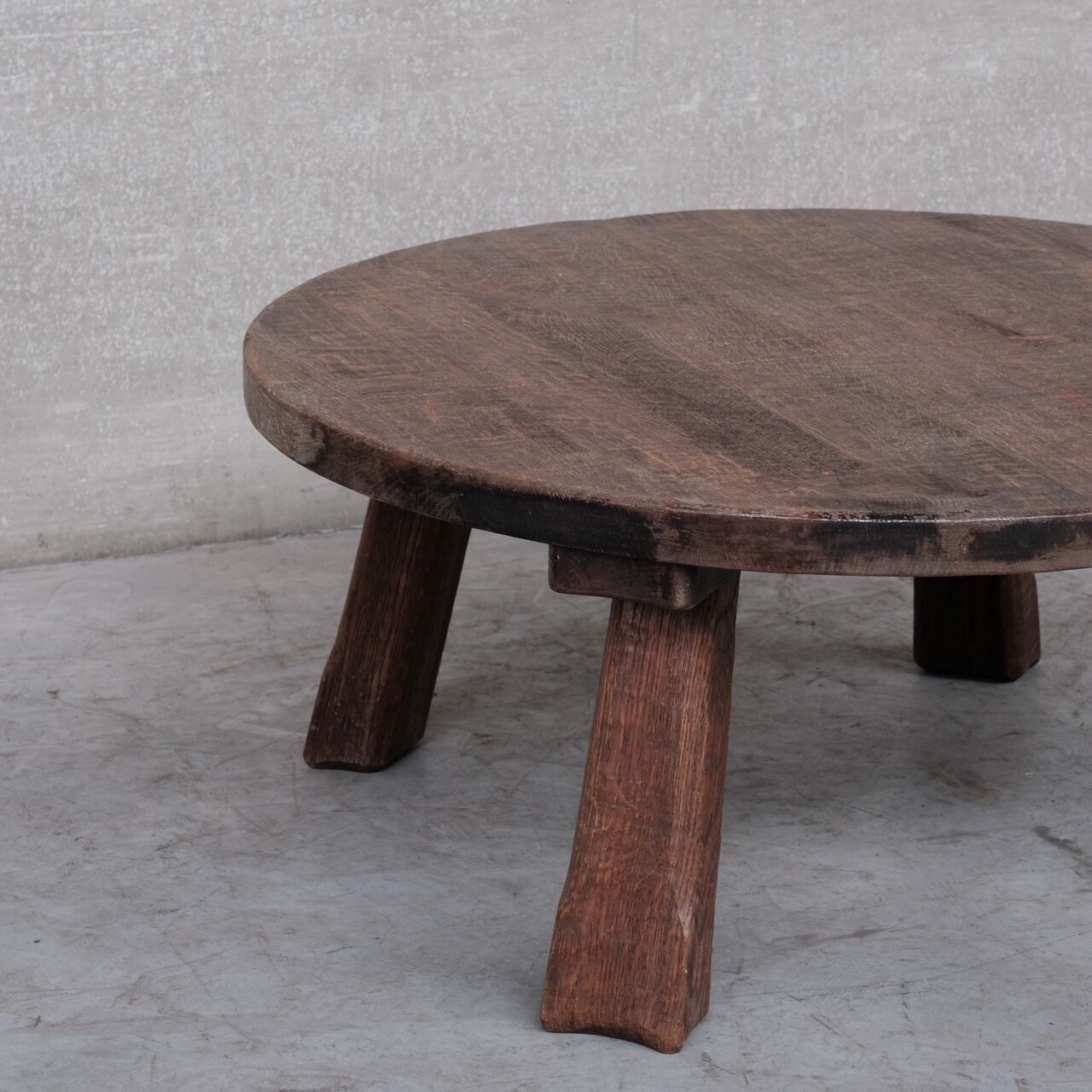 Brutalist oak mid-century dutch coffee table