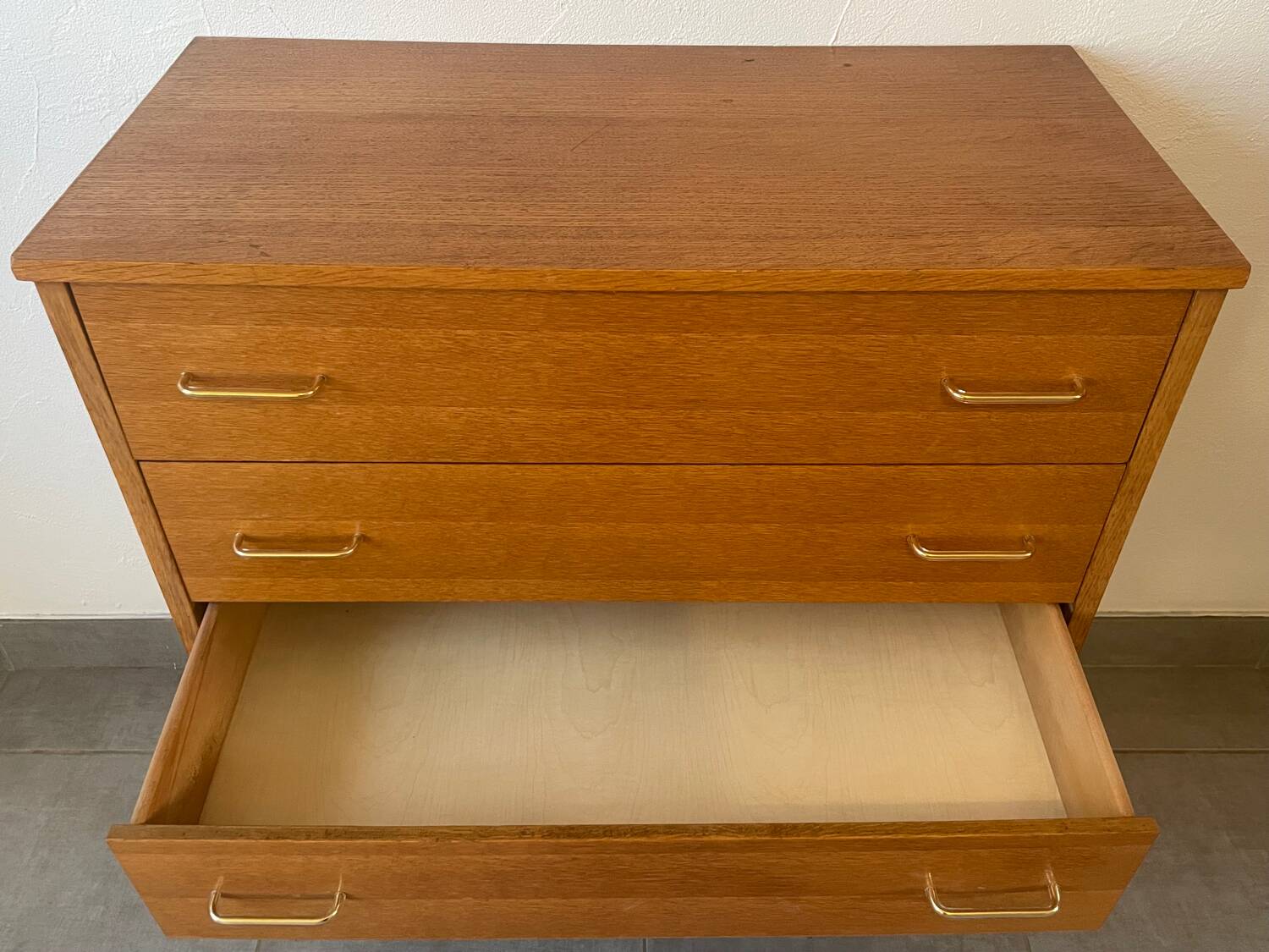 Vintage oak chest of drawers from the 1960s