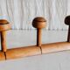 Solid wood coat rack with 3 hooks - mid 20th century