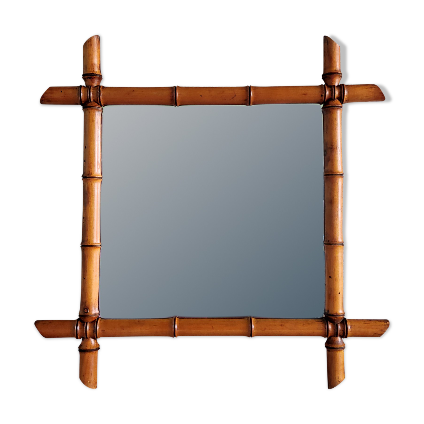 Square mirror made of wood imitation bamboo