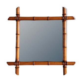 Square mirror made of wood imitation bamboo