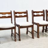 Set of six Razorback dining chairs