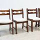 Set of six Razorback dining chairs