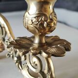 Applique murale/piano à 2 feux lumière style Louis XVI en bronze doré