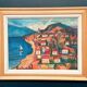 Original Swedish Oil on Panel – “Coastal Town” by Bartovicz 71 – Vintage & Framed – 51 × 41 cm (20" x 16.1")
