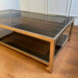 Belgo Chrome gold coffee table at 23K gold, 1970