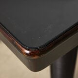 Large Robust Dinig Table with Carved Legs and Glass Top