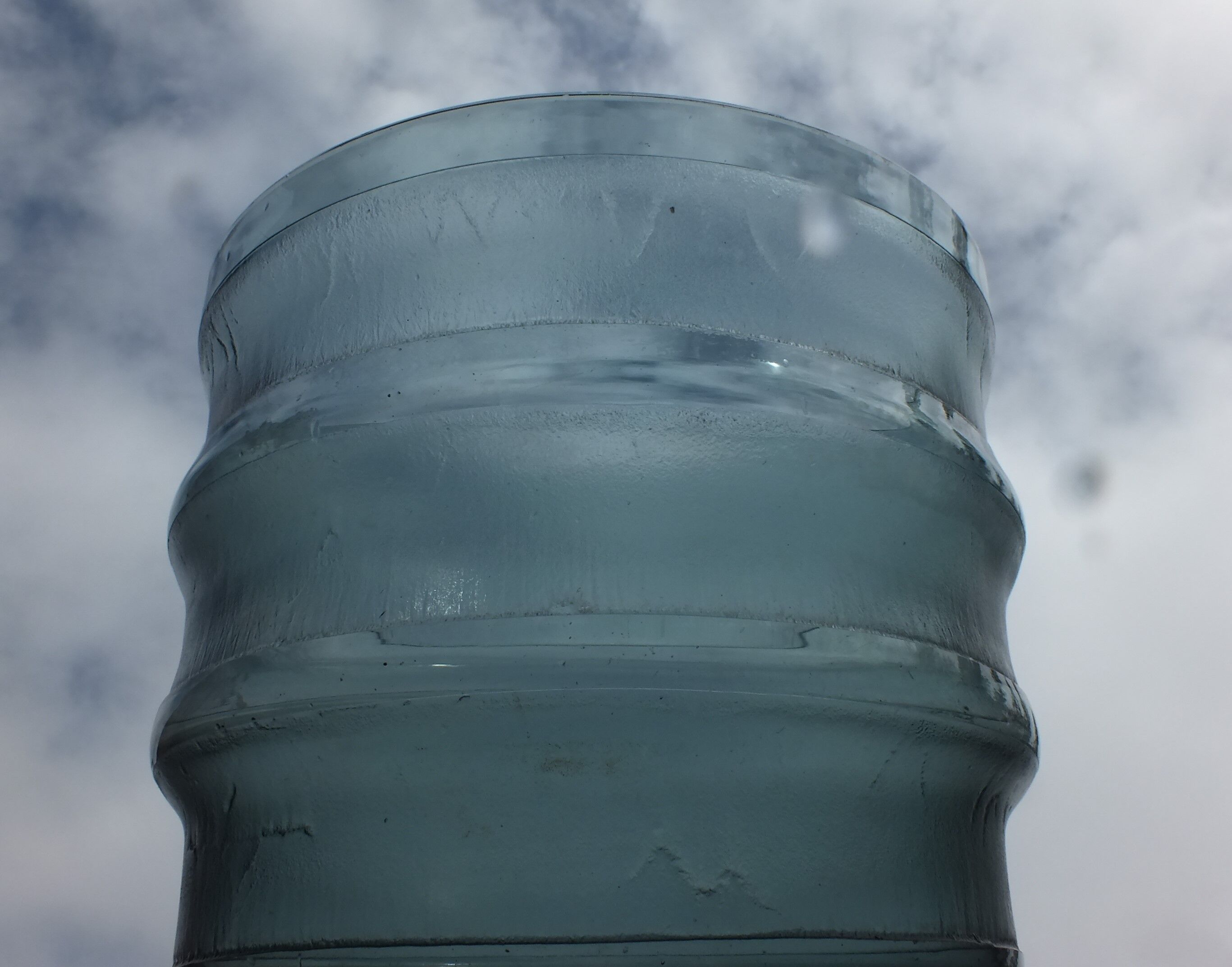 Art Deco vase in frosted blue glass