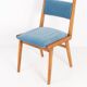 Vintage light blue velvet chair, mid-century, Europe, 1960s.