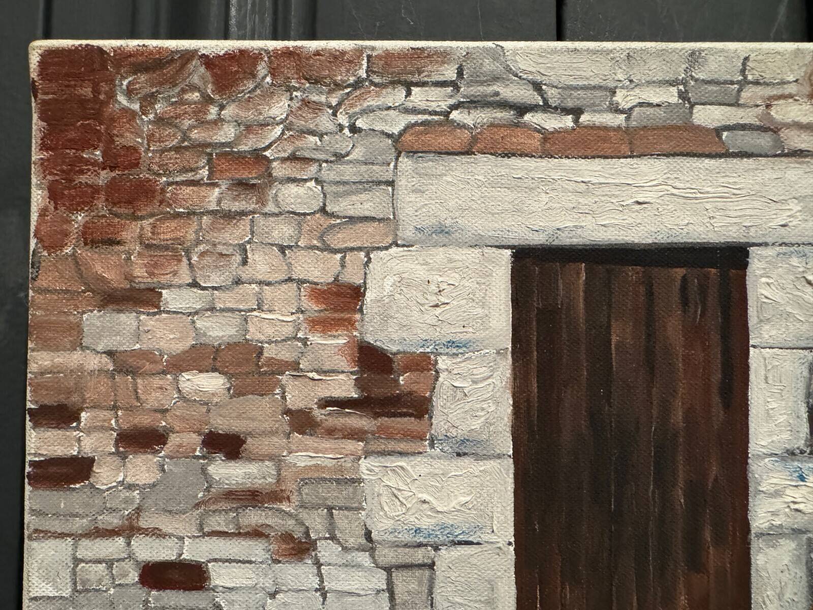 Oil on canvas by Claude Claveau The Old Wall Meadow Enpail 1992