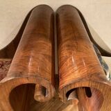 Set of 19th Century Italian Empire Flamed Walnut Sleigh Beds or Daybeds