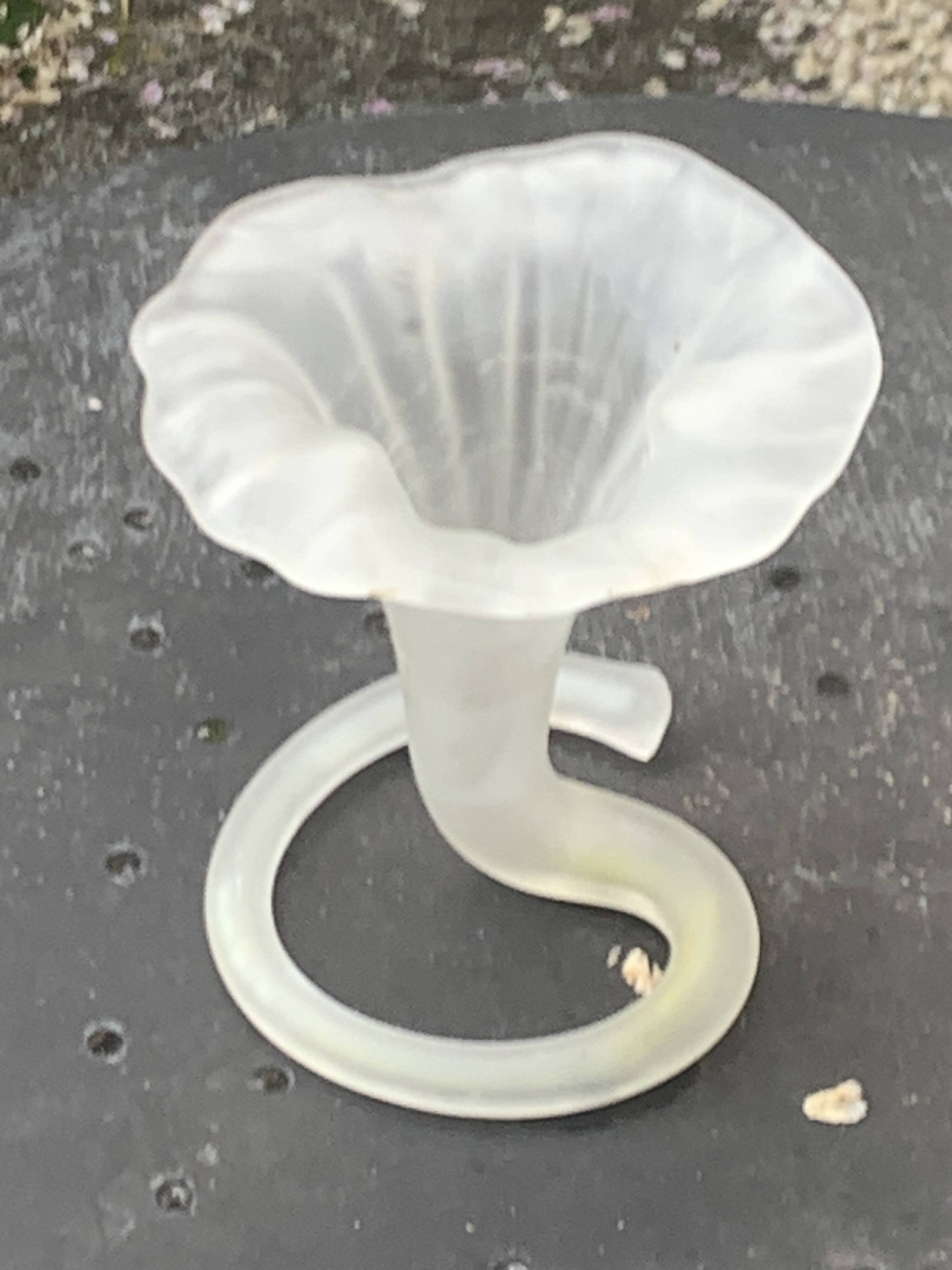 Corolla vase in antique frosted glass