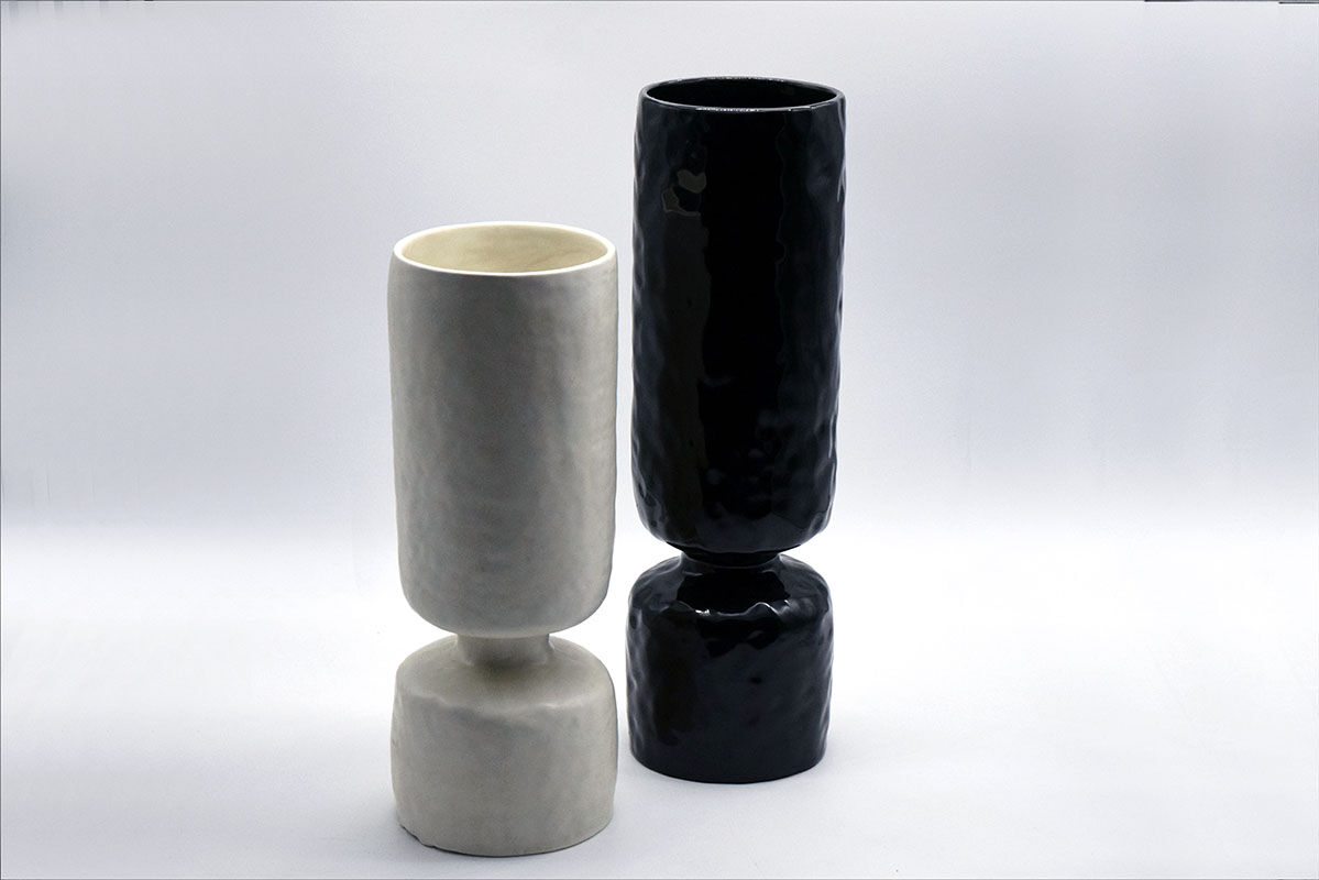 Pompeo Pianezzola pair of ceramic vases from Nove 1970s
