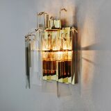 Venini wall lamp, cascading bevelled glass, Italy, 1970