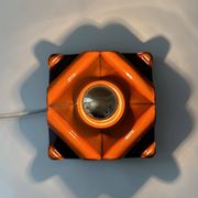 Vintage wall lamp PAN ceramic, 70's wall lamp orange, Pop Art