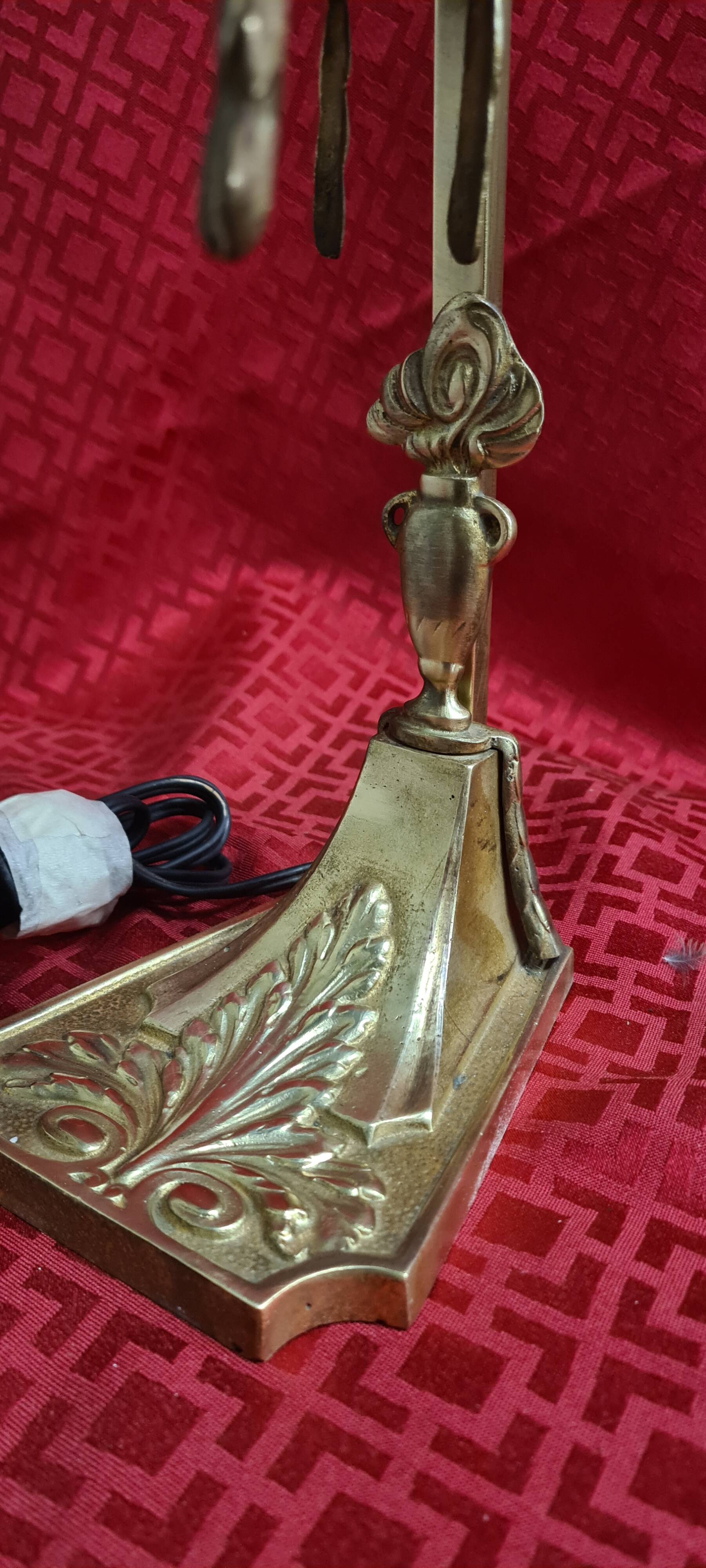 1900 bronze and brass art nouveau lamp, inspired by Napoleon 3, 35x18