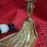 1900 bronze and brass art nouveau lamp, inspired by Napoleon 3, 35x18