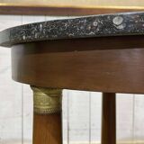 Empire-style side table from the 1950s in mahogany and black marble