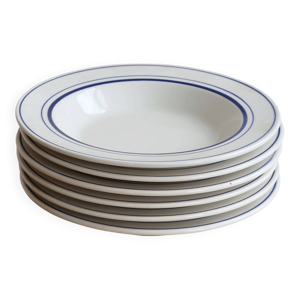 6 assiettes creuses vintage - bistrot