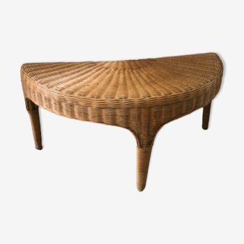 Low table in wicker rattan and bamboo