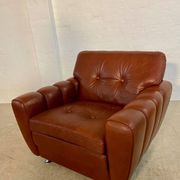 Vintage Danish mid-century Svend Skipper leather club chair 1970s