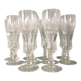 10 Bohemian flutes cut crystal