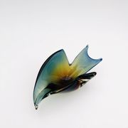 Pocket Vase Flavio Poli Murano Crystal Sommerso Blue Petrol Amber 21cm