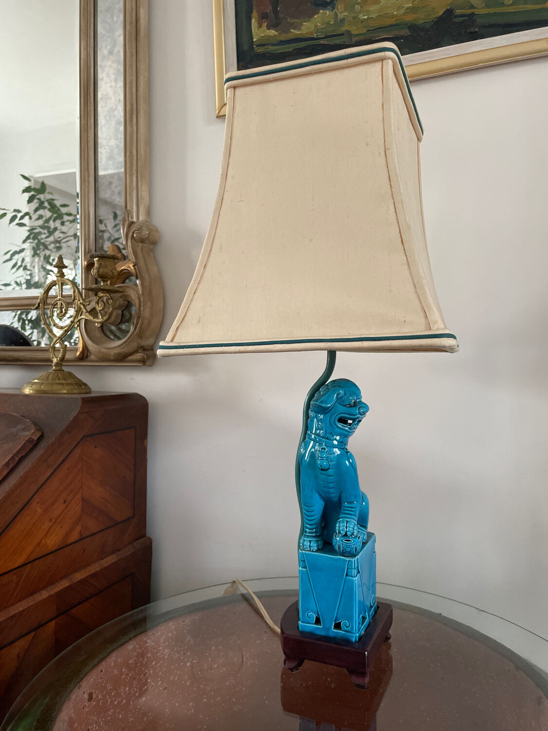 Lampe vintage céramique Hollywood Regency