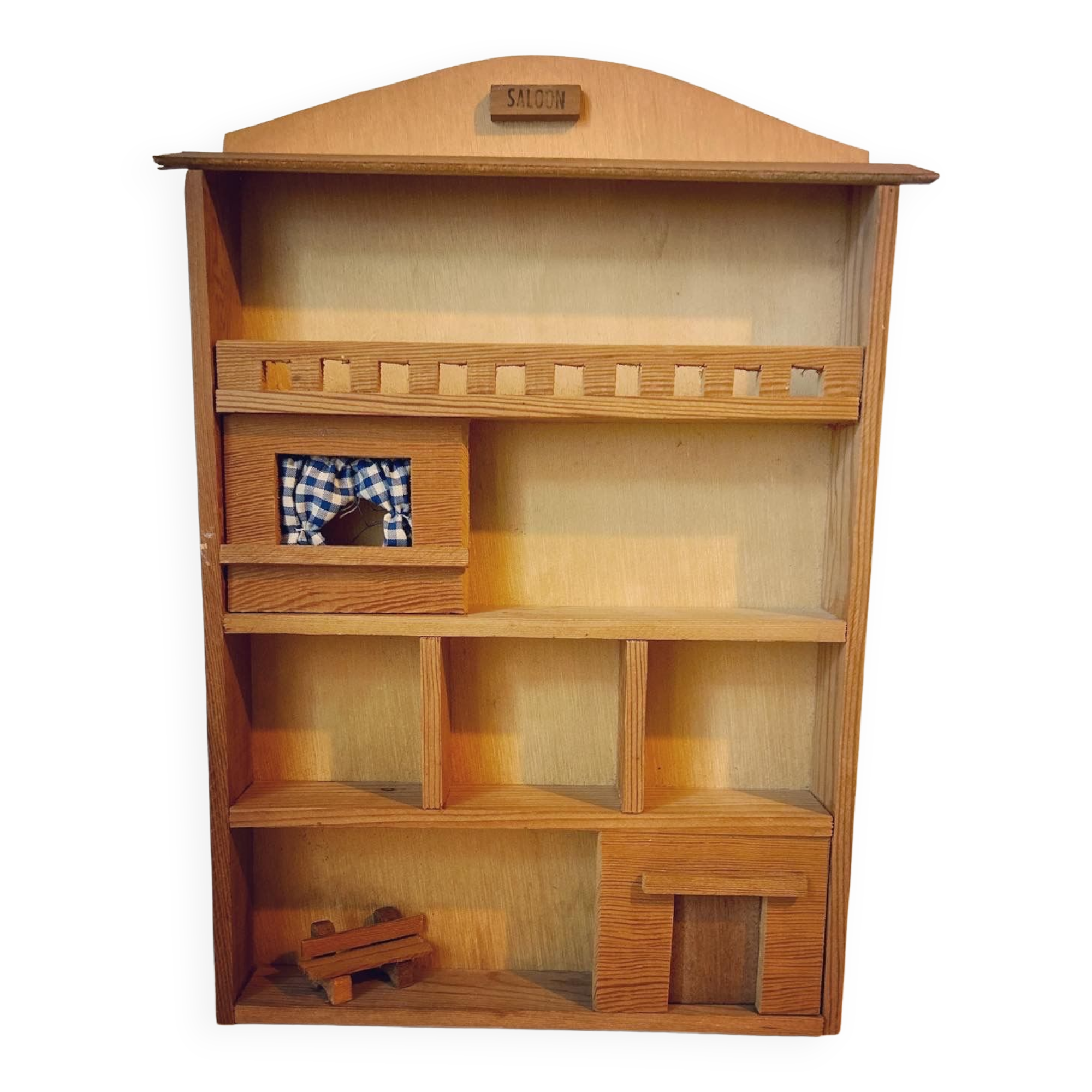Wooden house shelf