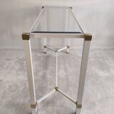 Iconic white console with designer spacer, signed Pierre Vandel Paris