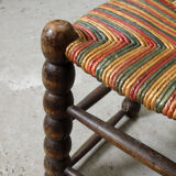 oak and straw stool, 1950