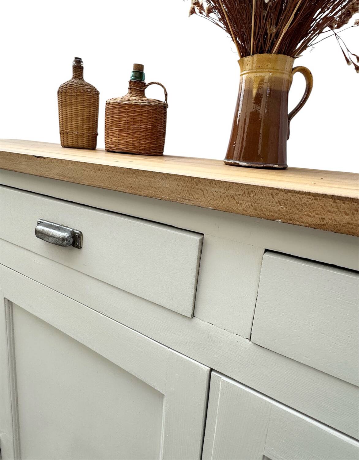 Vintage 3-door wooden sideboard