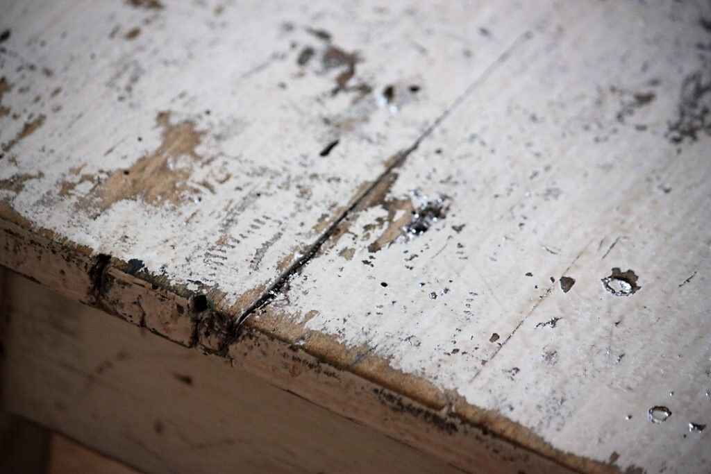 Shabby white side table
