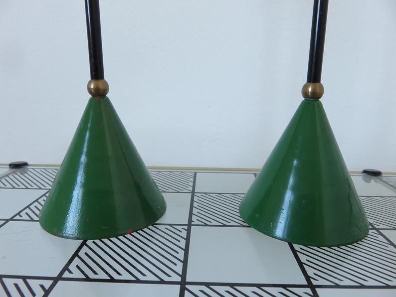 Pair of 80s Memphis era candlesticks