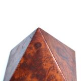 Two wooden pyramids with elm magnifying glass, 70s