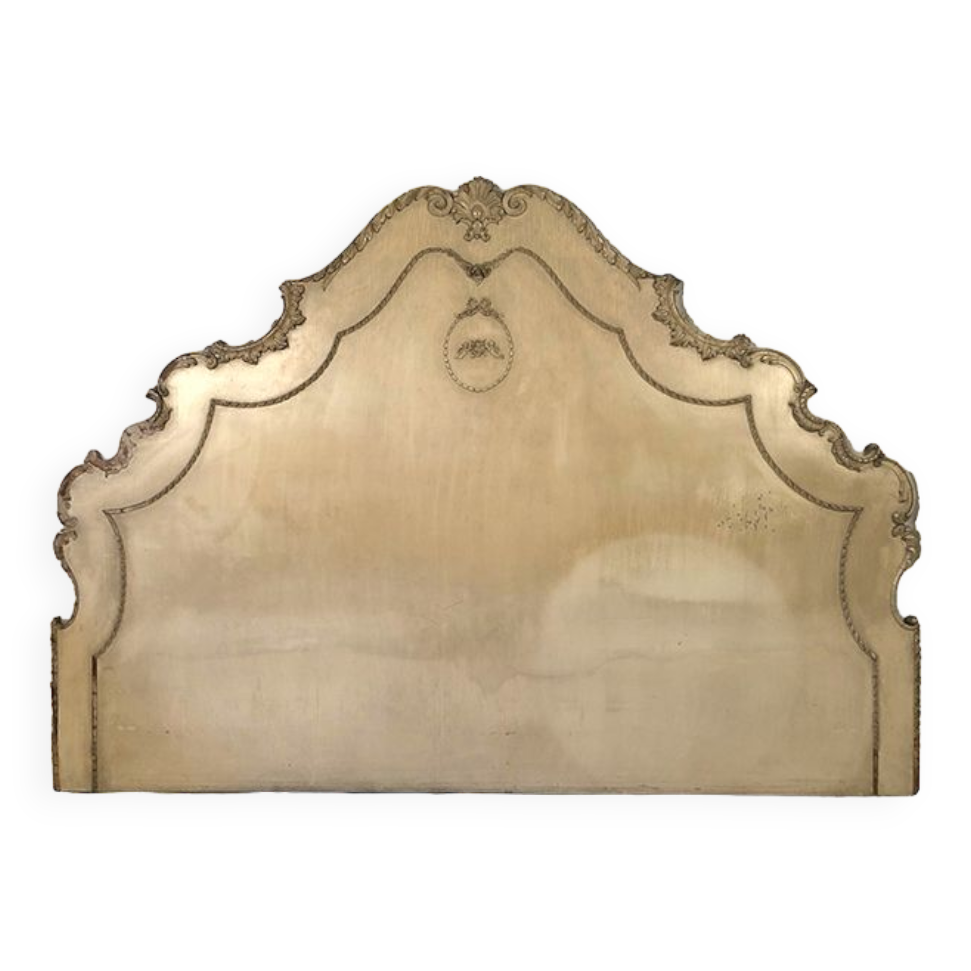 Tête de lit en bois laqué crème de style rococo, milieu XXe
