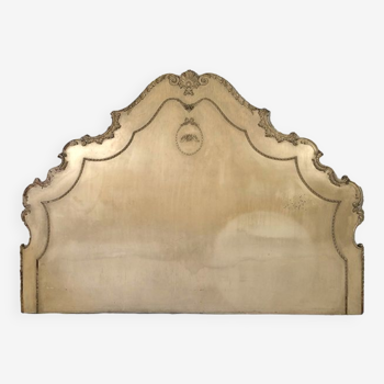 Large headboard in cream lacquered wood in rococo style, mid-twentieth