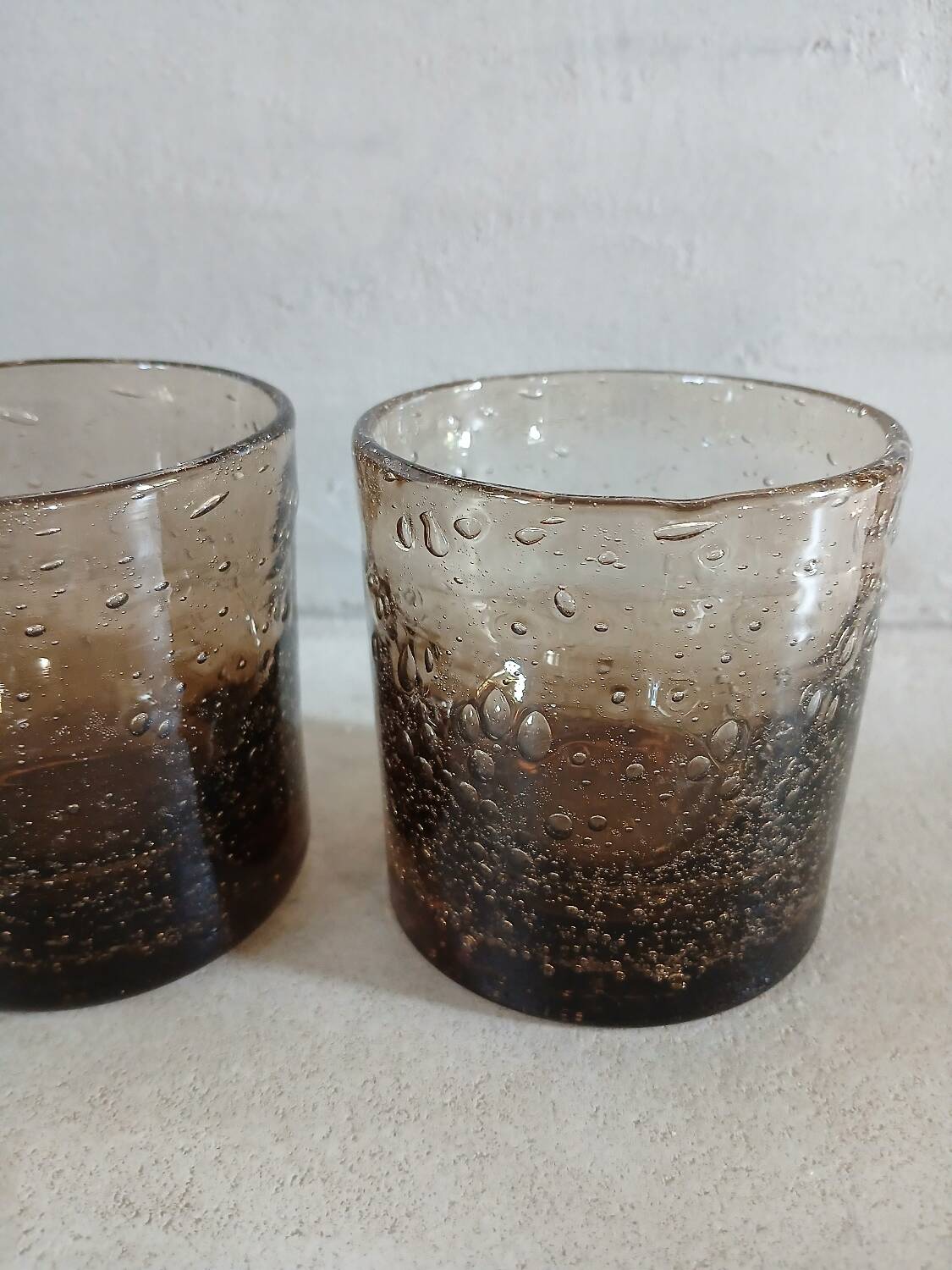 4 bubble glass water glasses