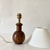 Wooden lamp, fabric cable, cotton lampshade