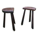 Paire de tabourets de chalet en bois