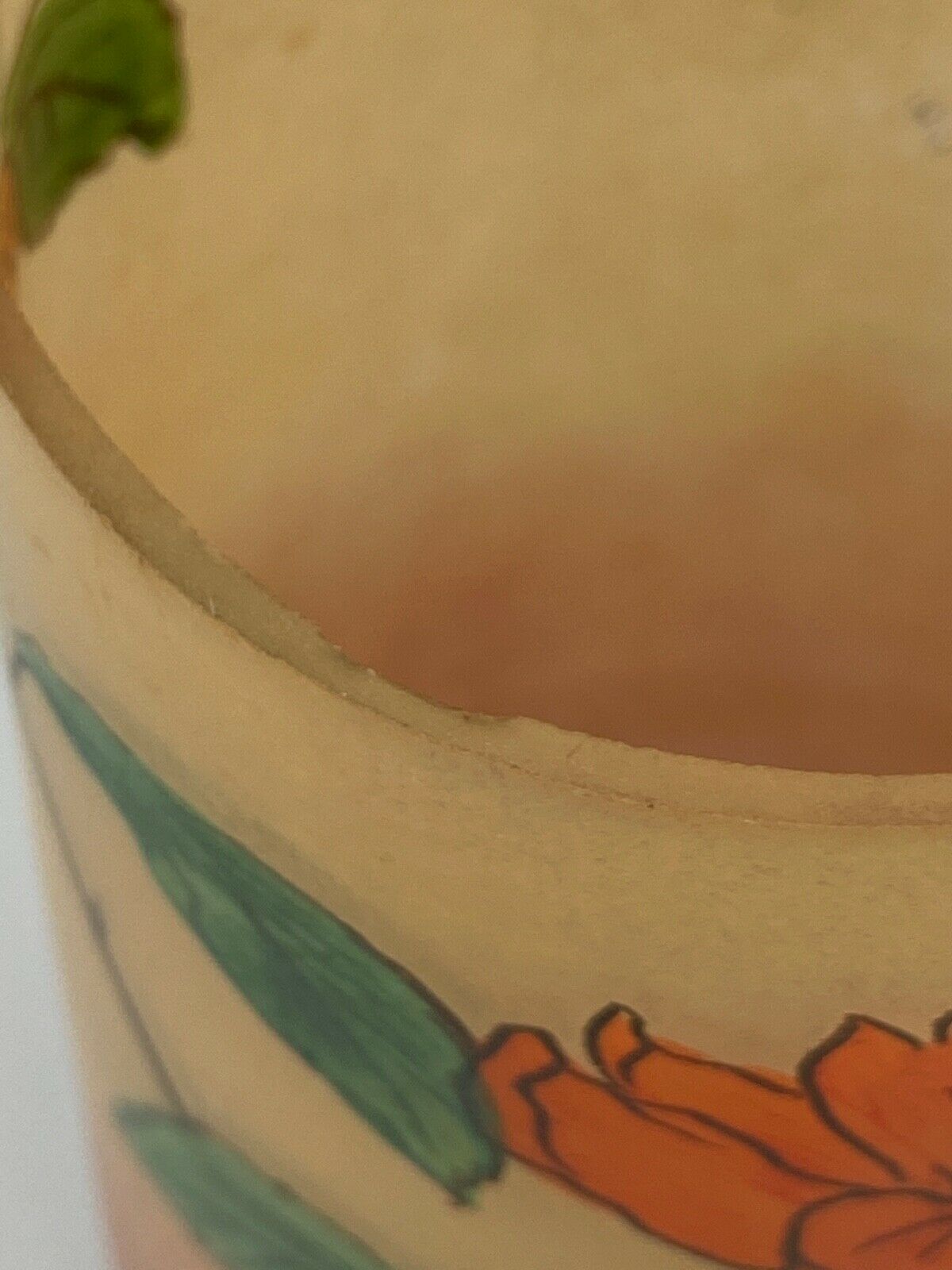 Vase verre emaille signe jem joseph mure de legras decor peint floral 1900 Selency