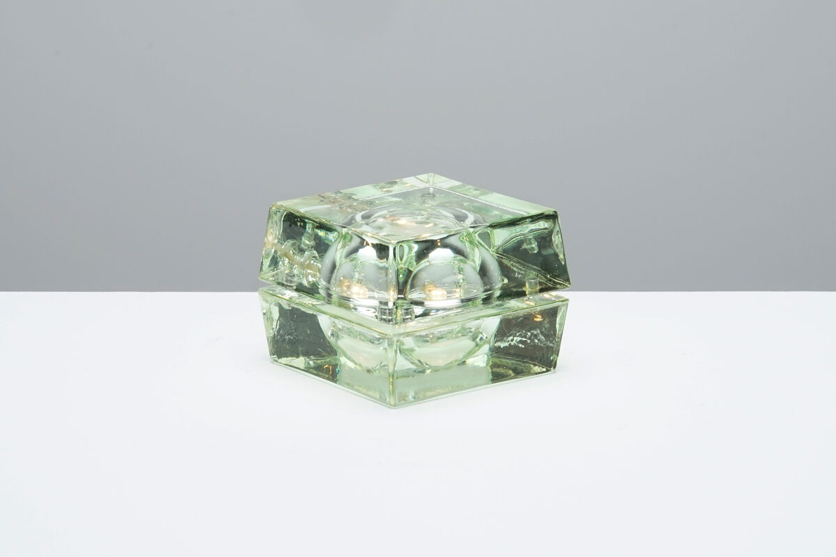 Small cubosfera glass lamp circa 1990