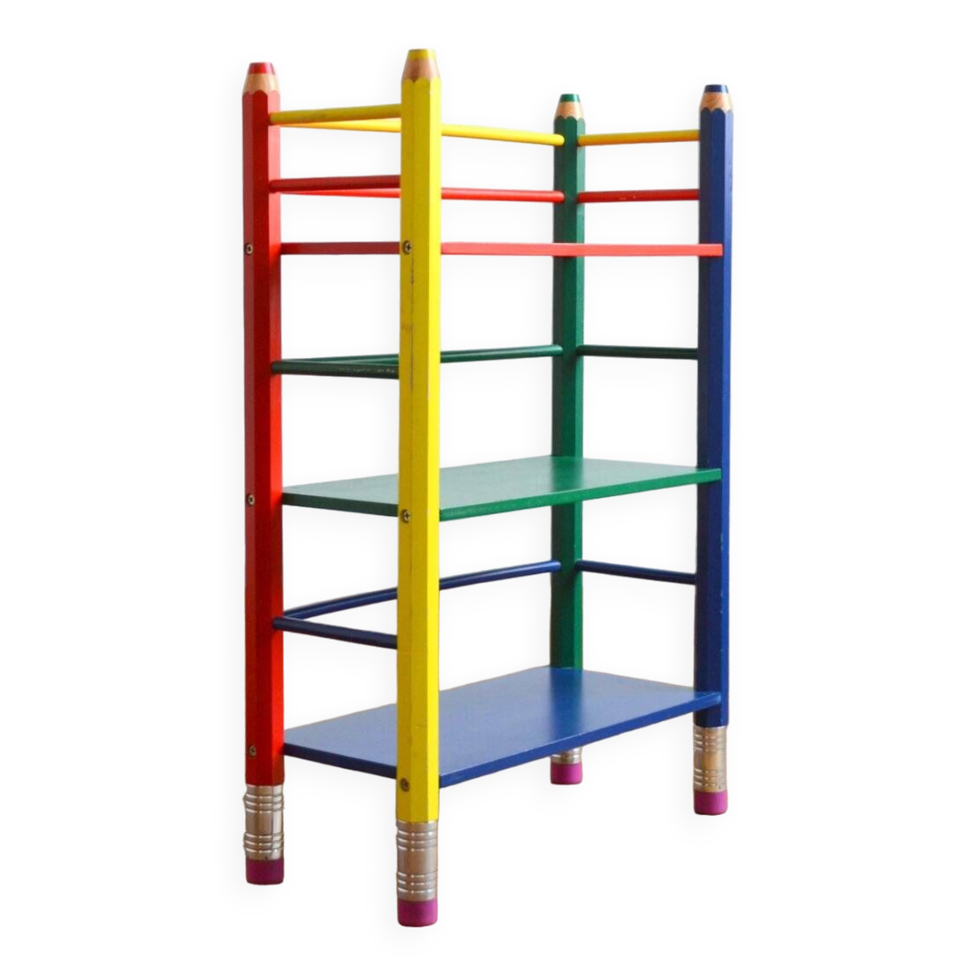 Pierre Sala pencil shelf on legs Clairefontaine collection 1980